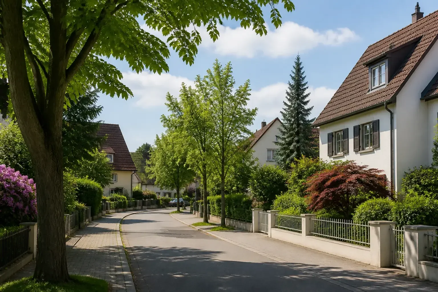 Gepflegte Wohngegend in Unterhaching.